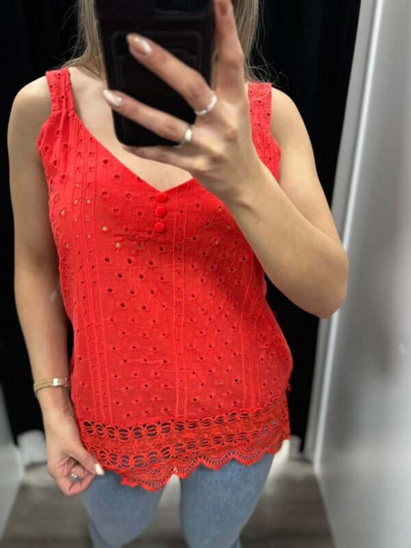 Blusa símil broderie