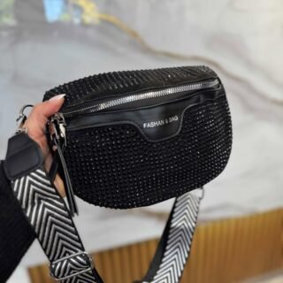 Riñonera strass negro