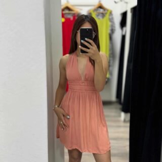 Vestido Aurora salmón