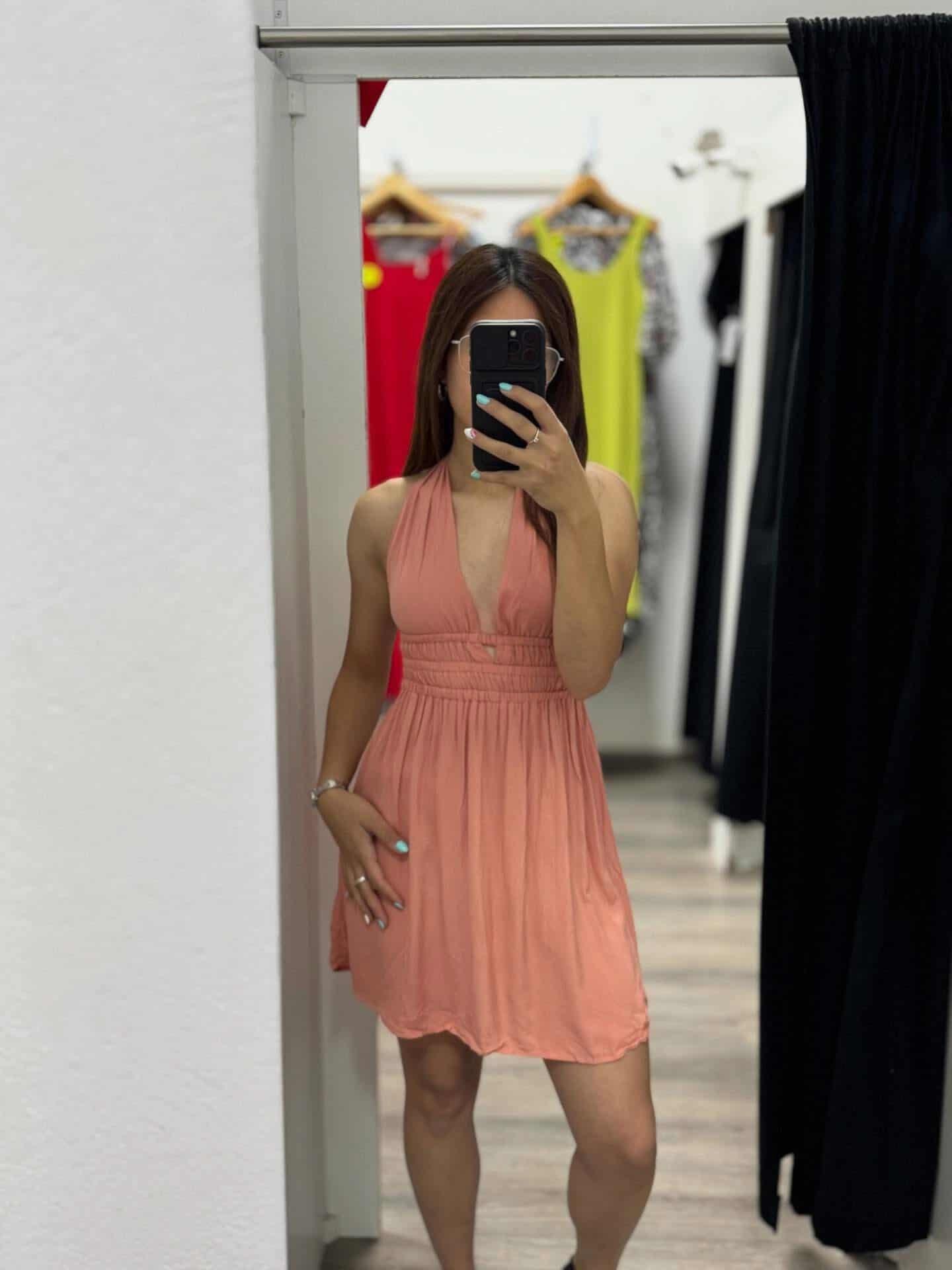 Vestido Aurora salmón