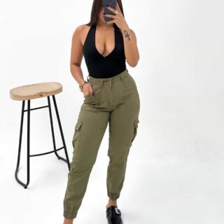 Jean con puño verde