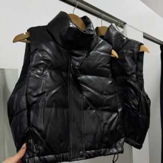 Chaleco puffer ecocuero