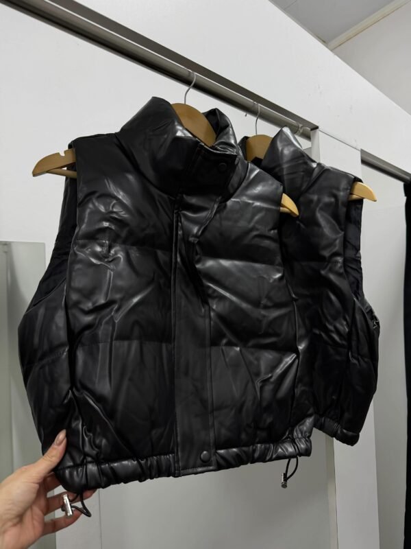 Chaleco puffer ecocuero