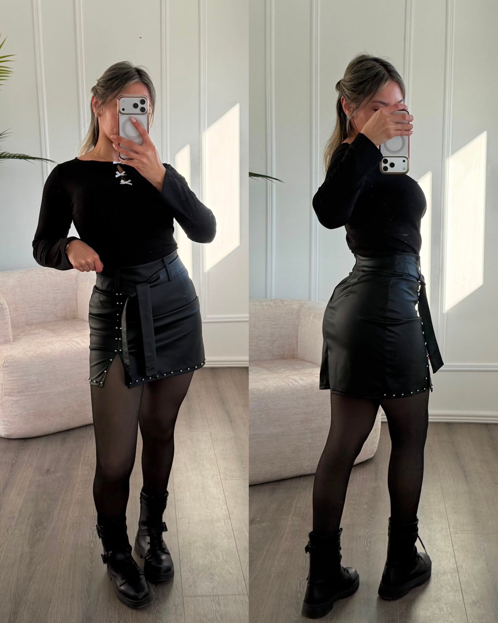 Mini de ecocuero con lazo