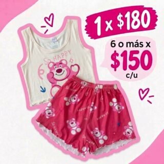 Pack conjunto pijama tira ancha A028