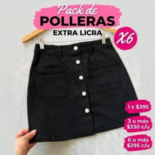 Pack x6 unidades pollera extra licra A079
