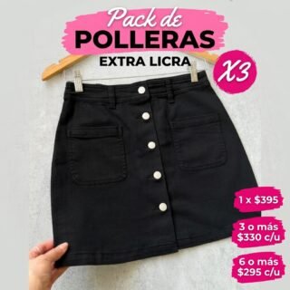 Pack x3 unidades pollera extra licra A079