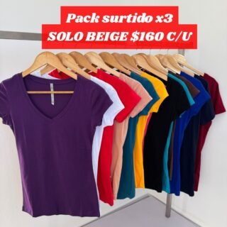 Pack remeras surtidas x3 BEIGE