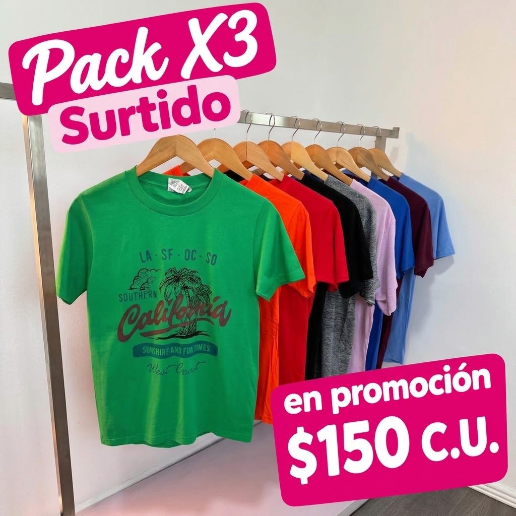 Pack x3 remeras A034