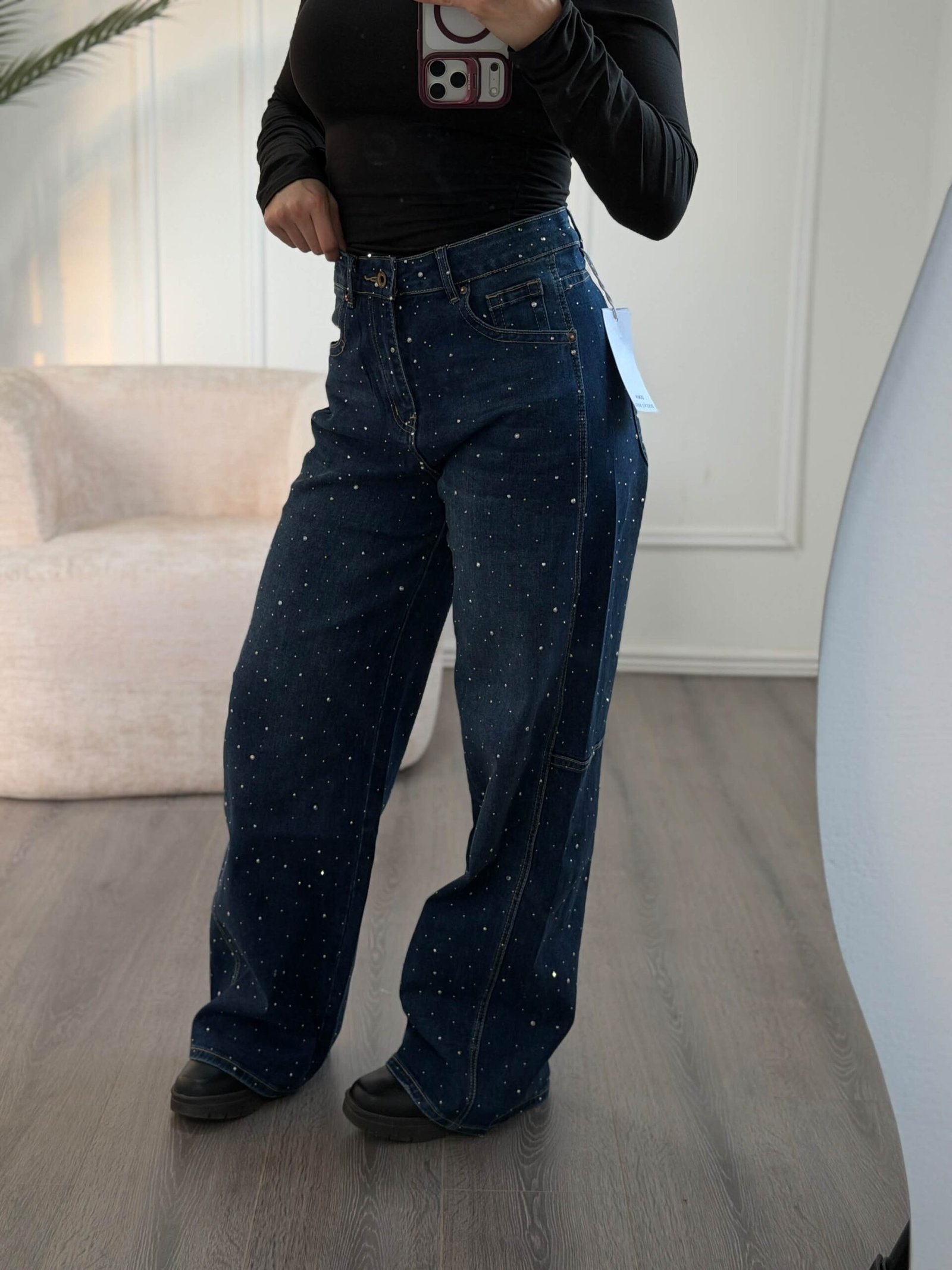 Jean con brillos recto A174 - Imagen 3