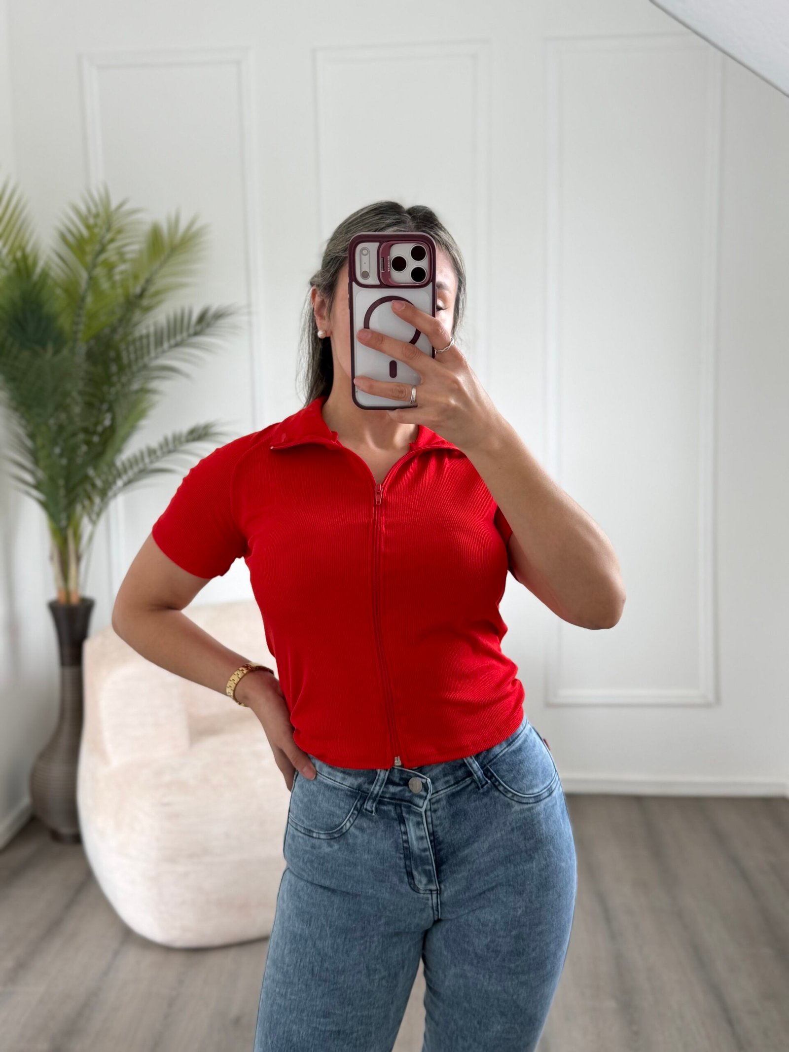 Blusa con cierre A102