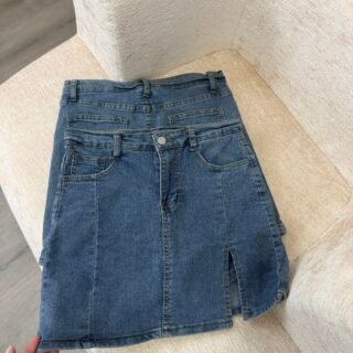Pollera de jean con short extra licra A094